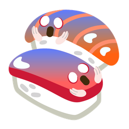 Sushi and Face screaming in fear