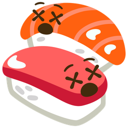Sushi and Face with crossed-out eyes