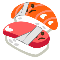 Sushi and Face with head-bandage