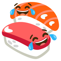 Sushi and Face with tears of joy