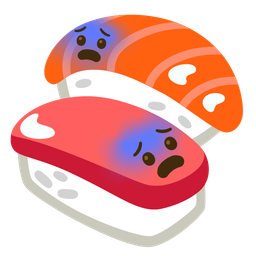 Sushi and Fearful face