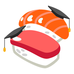 Sushi and Graduation cap