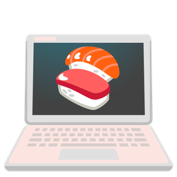 Sushi and Laptop