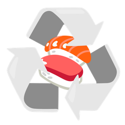 Sushi and Recycling symbol