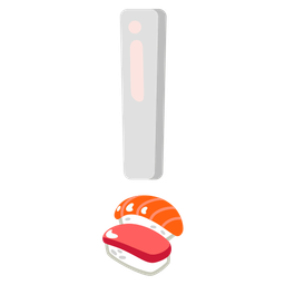 Sushi and Red exclamation mark