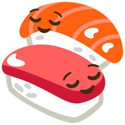 Sushi and Relieved face