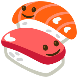Sushi and Slightly smiling face