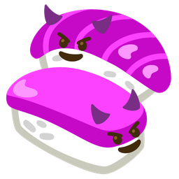 Sushi and Smiling face with horns