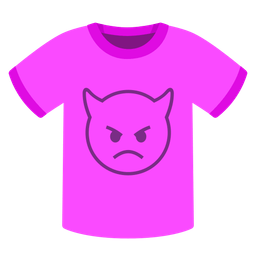 t-shirt and angry face with horns
