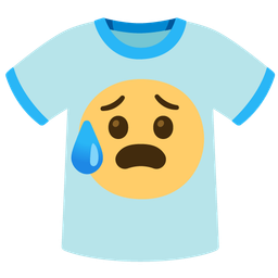 t-shirt and anxious face with sweat