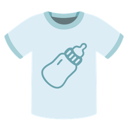 t-shirt and baby bottle
