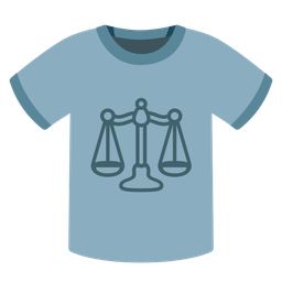 t-shirt and balance scale