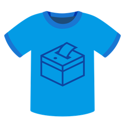 t-shirt and ballot box with ballot