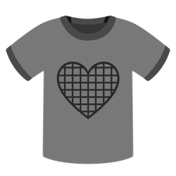 t-shirt and black heart