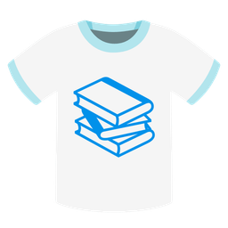 t-shirt and books