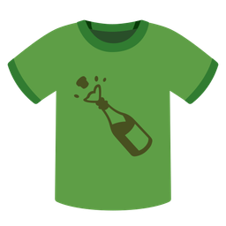 t-shirt and bottle with popping cork