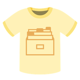 t-shirt and card file box
