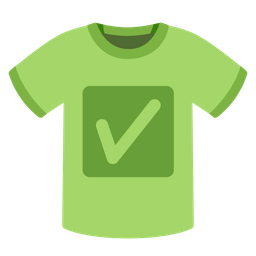 t-shirt and check mark button