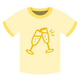 t-shirt and clinking glasses