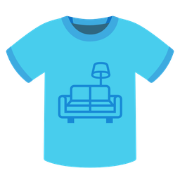 t-shirt and couch and lamp