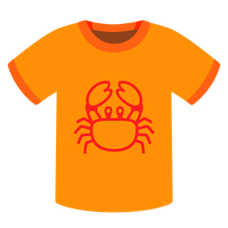 t-shirt and crab