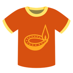 t-shirt and diya lamp