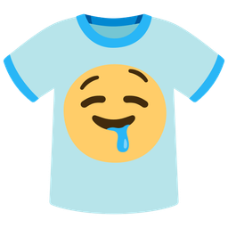 t-shirt and drooling face
