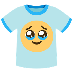 t-shirt and face holding back tears