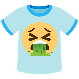 t-shirt and face vomiting