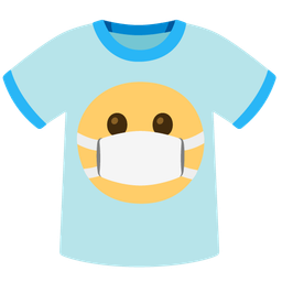 t-shirt and face with medical mask