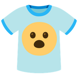 t-shirt and face with open mouth