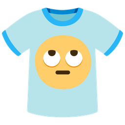 t-shirt and face with rolling eyes