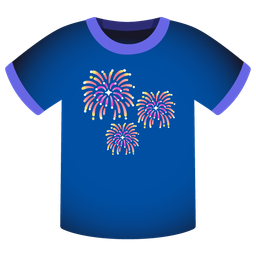 t-shirt and fireworks