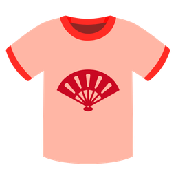 t-shirt and folding hand fan