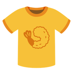 t-shirt and fried shrimp