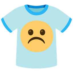 t-shirt and frowning face