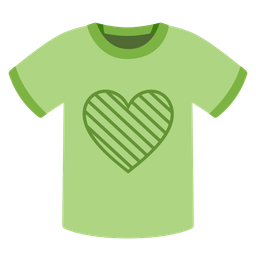 t-shirt and green heart