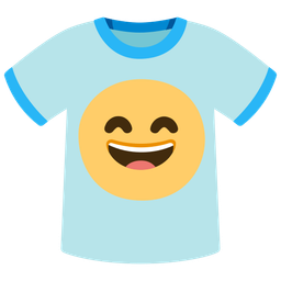 T-shirt and Grinning face with smiling eyes