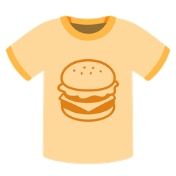 t-shirt and hamburger