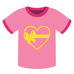 t-shirt and heart with ribbon