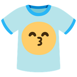 T-shirt and Kissing face with smiling eyes
