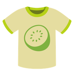t-shirt and kiwi fruit