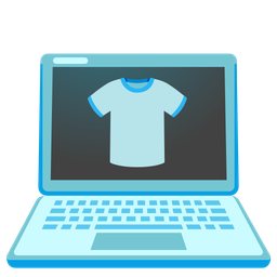 t-shirt and laptop