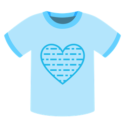 t-shirt and light blue heart