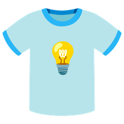 t-shirt and light bulb