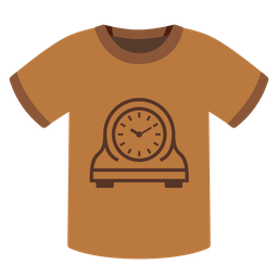 t-shirt and mantelpiece clock