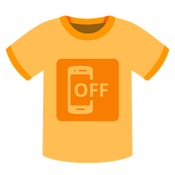 t-shirt and mobile phone off
