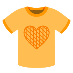 t-shirt and orange heart