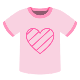 t-shirt and pink heart