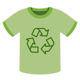 t-shirt and recycling symbol